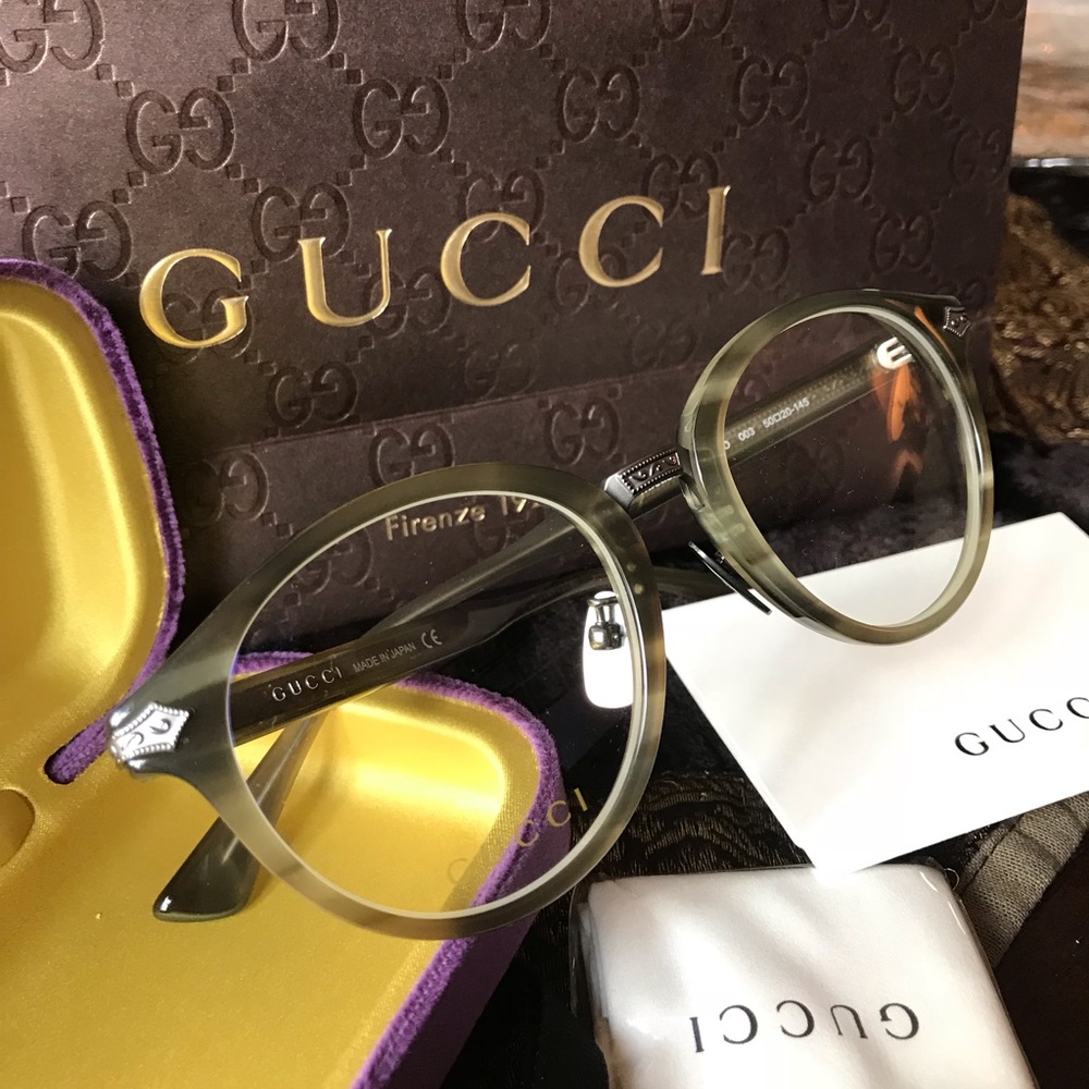 💯%Authentic GUCCI Round 50 titanium/metal glasses - Picture 2 of 8